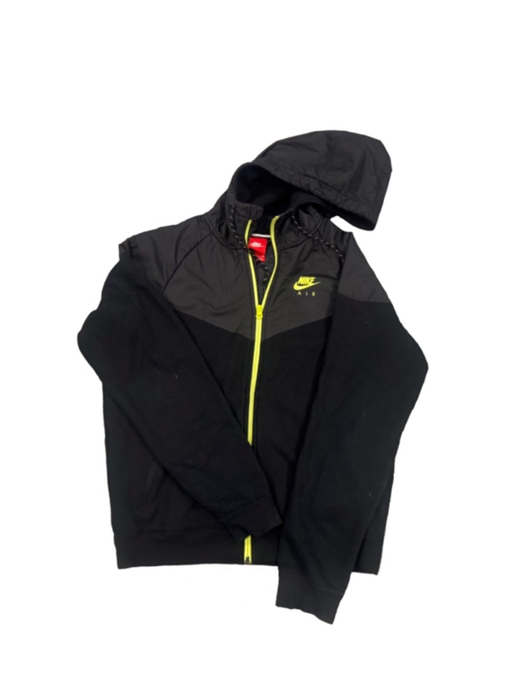 Title: Nike Air Black Zip-Up Hoodie w/ Neon Zipper (S fits M)